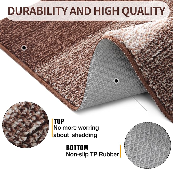 Kitinjoy Indoor Outdoor Door Mat, 54x32 Non-Slip Absorbent Dirt Trapper - Image 3