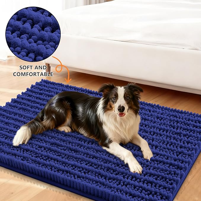Smiry Dog Door Mat for Muddy Paws 47x32, Absorbent Dirt Trapper, Non-Slip - Image 2
