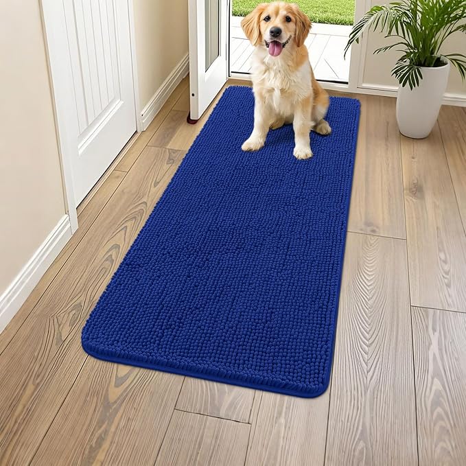 Smiry Dog Door Mat for Muddy Paws 47x24, Absorbent Dirt Trapper, Non-Slip by Smiry