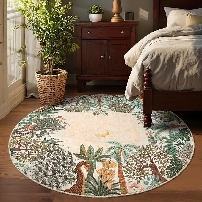 GarveeHome Round Area Rugs 4ft for Kids Room - Image 2