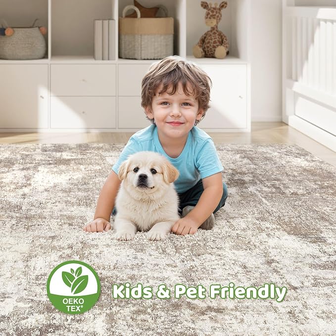 12x18 Area Rugs Living Room: Washable Large Abstract Soft Rug Stain Resistant - Image 7