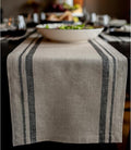 Solino Home 100% Pure Linen Table Runner, 14 x 120 in, French Stripe | Table by SolinoHome