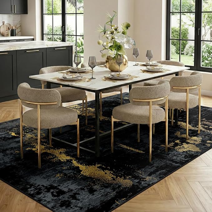 RELEANY Washable Area Rugs 9'x12' Non-Slip Modern Abstract Soft - Image 3