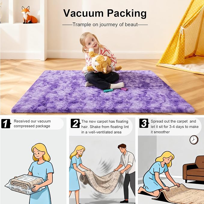 6x9 Area Rugs for Living Room, Large Fluffy Rugs for Bedroom, Fuzzy Shag Soft - Image 5
