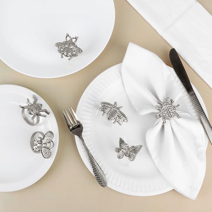 12-Pack Assorted Metal Napkin Rings - Image 2