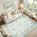 RELEANY Area Rugs 6'x8' Washable Non-Slip, Floral Vintage Distress Medallion by RELEANY