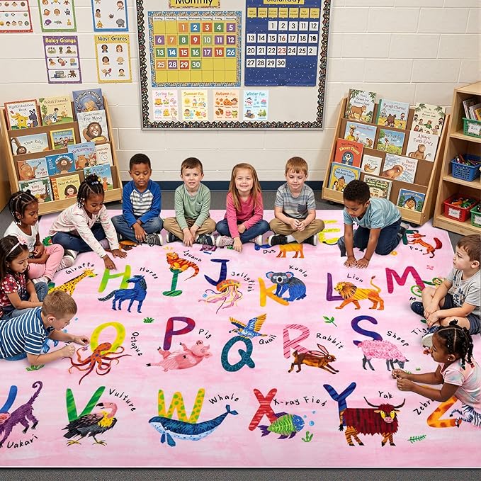 4x6 ABC Classroom Rug for Kids Playroom, Alphabet Rug by Unknown