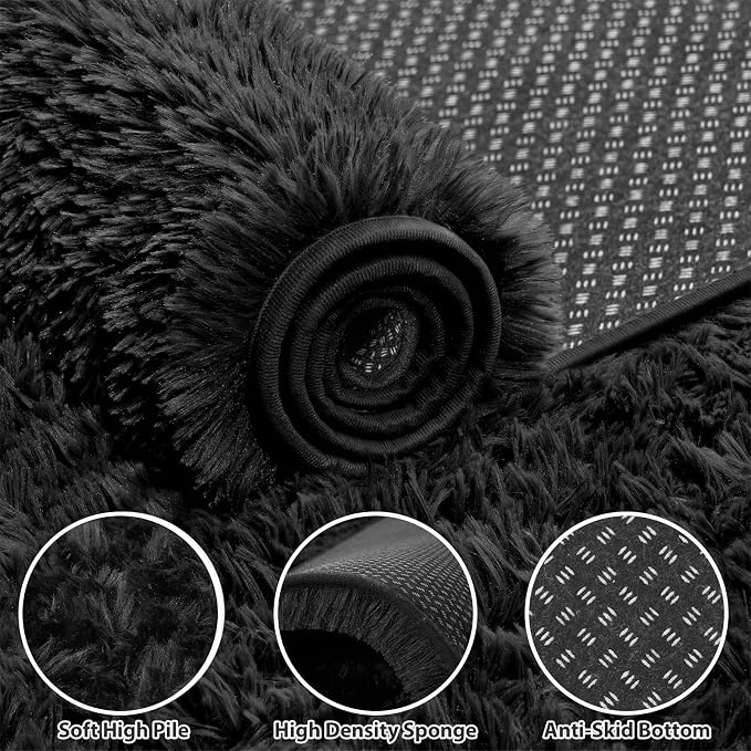 8x10 Area Rugs for Living Room Bedroom: Soft Fluffy Shag Rugs Upgrade Non-Slip - Image 3