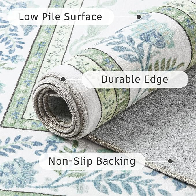 DCX Green 3x5 Rug, Kid & Pet Friendly - Image 8