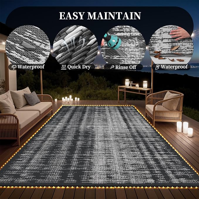 MontVoo Outdoor Rug Waterproof 6x9 ft - Image 4