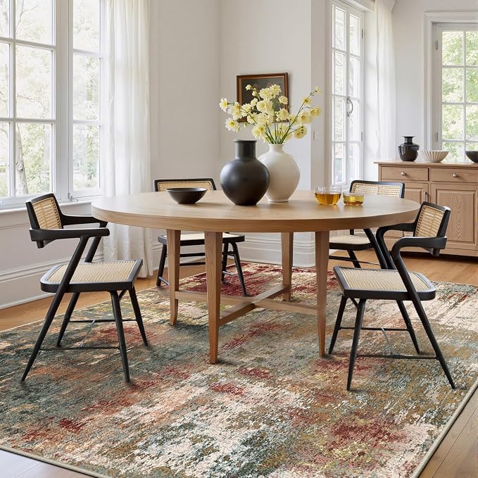 RELEANY Washable Area Rugs 6'x8' Non-Slip Modern Abstract Soft - Image 3