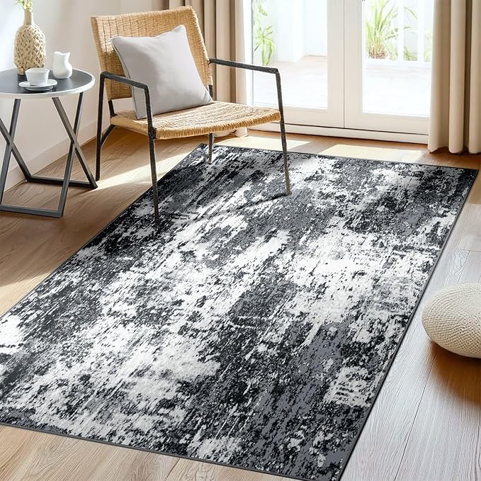 RELEANY Washable Area Rugs 3'x5' Non-Slip Modern Abstract Soft by RELEANY