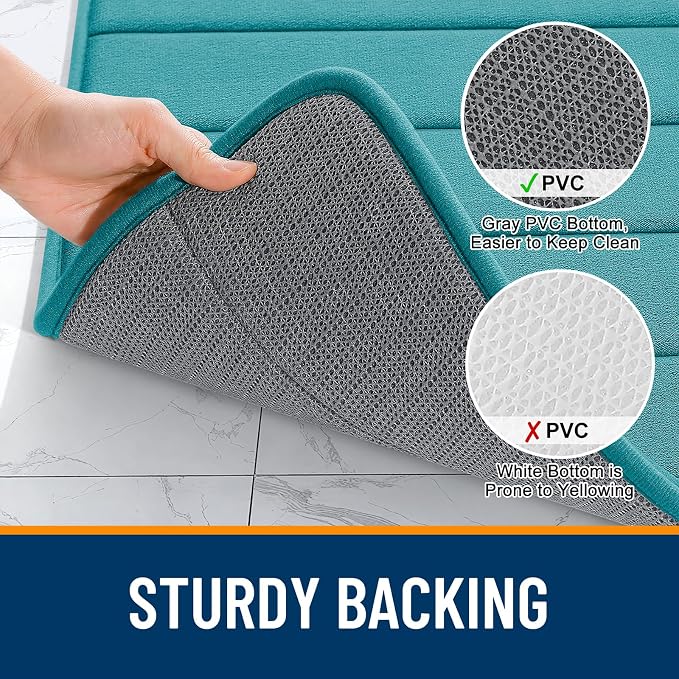 OLANLY Memory Foam Bath Mat 30x20, Super Soft Absorbent Bathroom Rugs, Quick Dry - Image 7