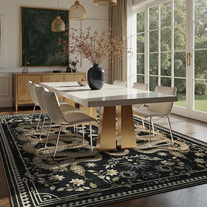 DCX Washable 5x7 Snake Rug, Soft Low Pile Carpet, Kid & Pet Friendly - Image 3
