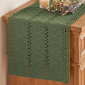 Artoid Mode Army Green Woven Farmhouse Hollow Table Runner 12x48 Inch | Holiday by ArtoidMode