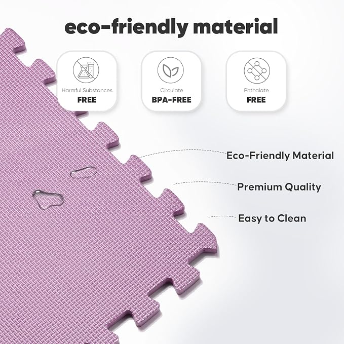 24 Pack Home Gym Mat, Puzzle Exercise Mat, EVA Interlocking Foam Floor Tiles - Image 4