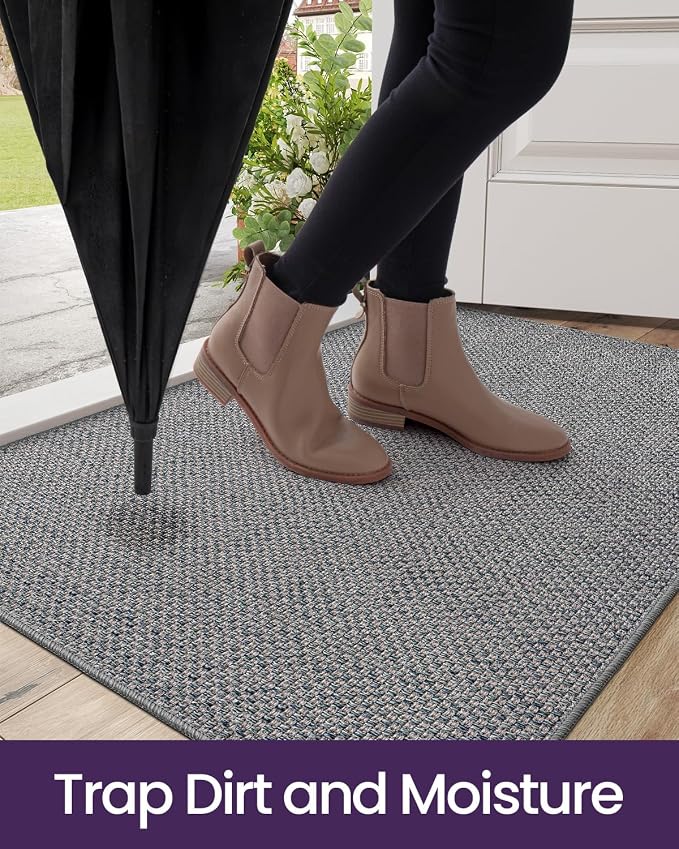 DEXI Ultra Thin Door Mat Indoor Entrance 24x36, Non Slip Rubber Backed Entryway - Image 5