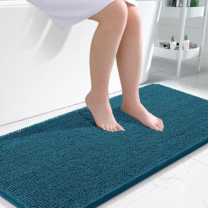 OLANLY Large Bathroom Rugs 45x27, Extra Soft Absorbent Chenille Bath Rugs by OLANLY