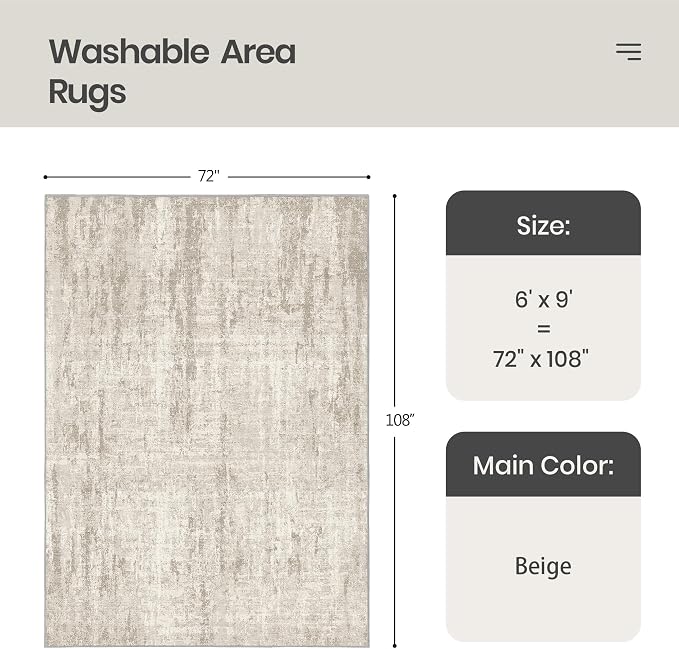 Valenrug Washable Rug 6x9 - Image 2