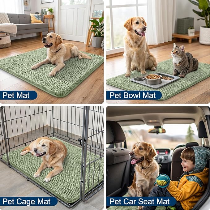 Smiry Dog Door Mat for Muddy Paws 40x32, Absorbent Dirt Trapper, Non-Slip - Image 6