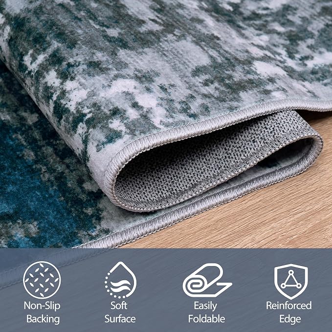 4x6 Area Rugs for Living Room Rug Washable: Abstract Rug for Dining Room - Image 4