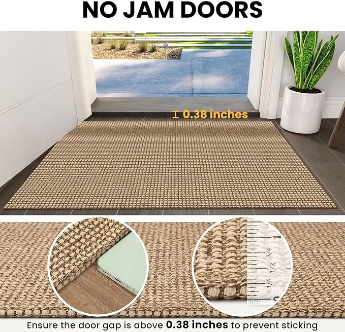 IOHOUZE Washable Area Rug 6x9 Non Slip Rubber Backed Woven Rugs - Image 3