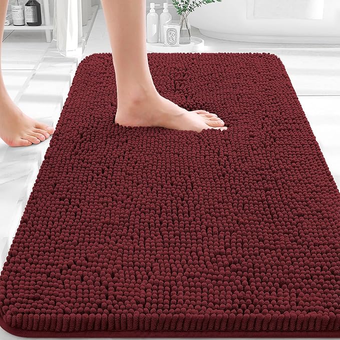 OLANLY Bathroom Rugs 36x24, Extra Soft Absorbent Chenille Bath Rugs, Rubber by OLANLY