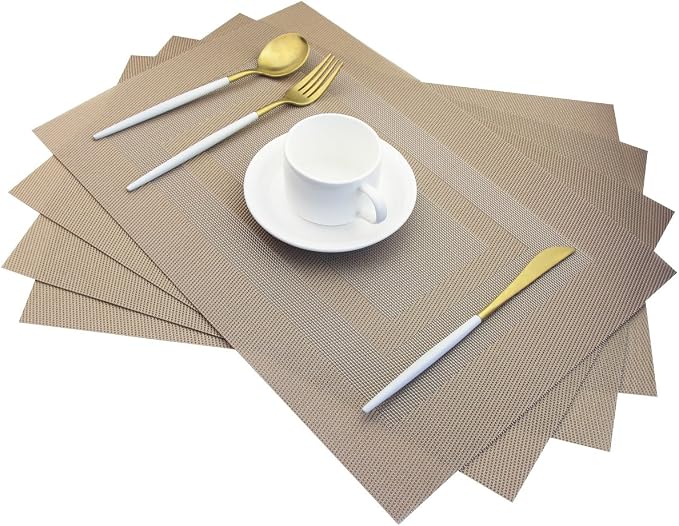 PIGCHCY Placemats, Heat Resistant Non Slip Durable Plastic Place Mats, Washable by PIGCHCY