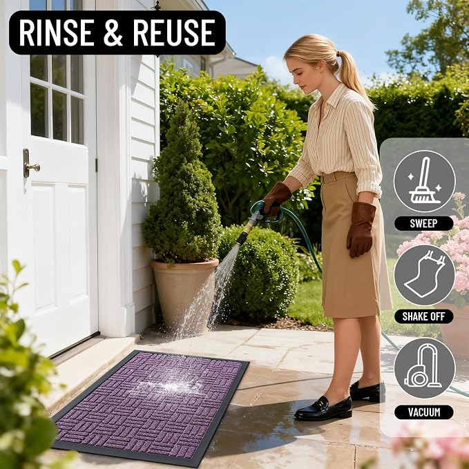 OLANLY Front Door Mat Outside Entrance 47x32, Heavy Duty Sturdy Natural Rubber - Image 7