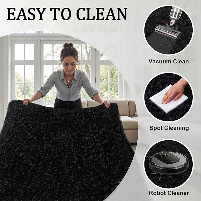 8x10 Area Rugs for Living Room Bedroom: Soft Fluffy Shag Rugs Upgrade Non-Slip - Image 5