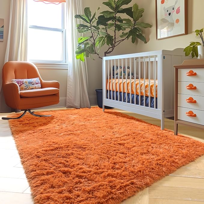 Amdrebio Burnt Orange Area Rugs - Image 5