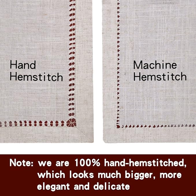 Grelucgo Small Hort Handmade Hemstitched Polyester Rectangle Table Runners - Image 5