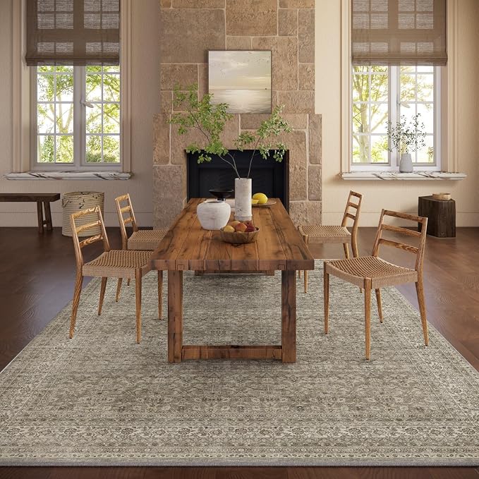 Washable Area Rugs for Living Room: 6x9 Bedroom Area Rug Boho Vintage Rugs - Image 5