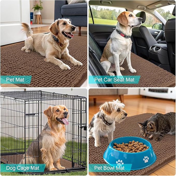 OLANLY Dog Door Mat for Muddy Paws 44x32, Absorbs Moisture and Dirt, Absorbent - Image 7