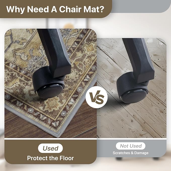 36"x48" Office Chair Mat for Hardwood Tile Floor, Under Desk Carpet Protector - Image 4