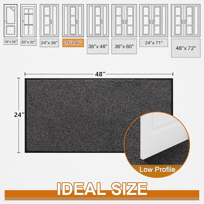 Mibao Super Absorbent Front Door Mat, Non-Slip Washable Indoor Doormats - Image 2