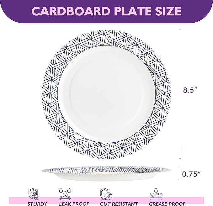 Disposable Paper Plates 8.5 Inch 300 Count | Soak Proof and Cut Resistant Heavy - Image 7