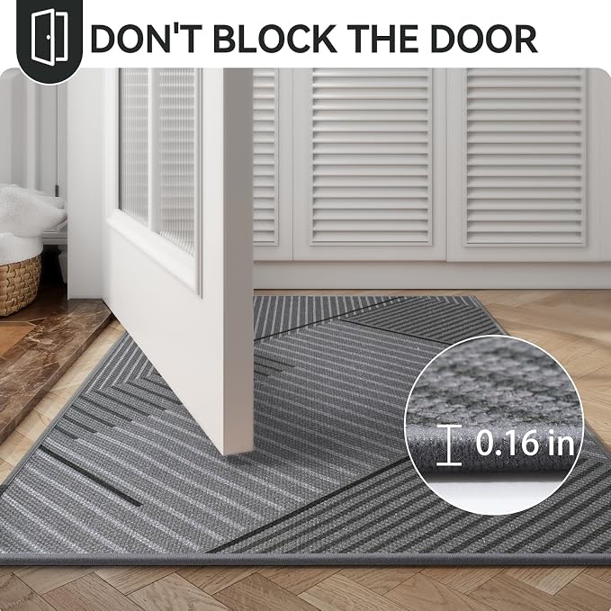 Front Door Mat 24''x35'', Non Slip Absorbent Dirt Resist Washable Low-Profile - Image 6