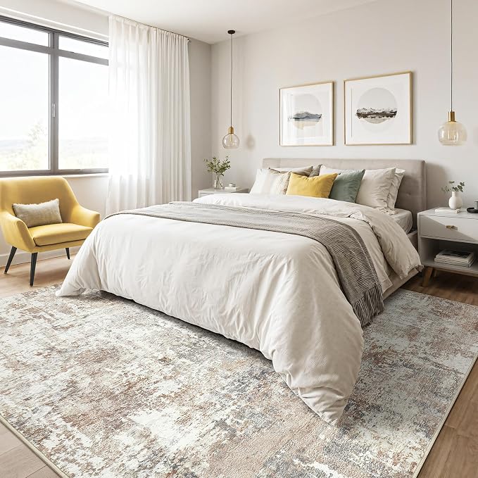 8x12 Area Rug Living Room: Washable Large Abstract Modern Soft Rugs Stain - Image 4