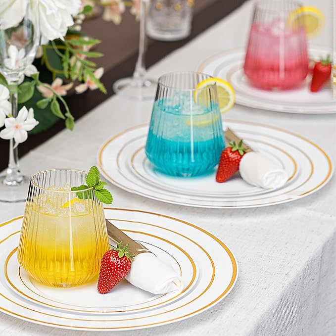 N9R 24PCS Plastic Wine Glasses Disposable, 14 oz Cocktail & Spritz Glasses | - Image 6