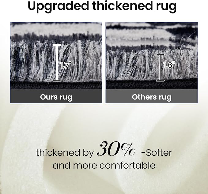 Super Soft Rug for Bedroom, 6x9 Ft Grey and Black Area Rug Classic Checkered - Image 7