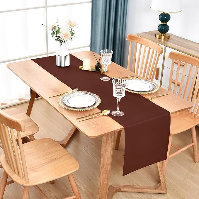 Farmhouse Chocolate Table Runner Dining Table Runners 48 Inches Long Coffee - Image 2