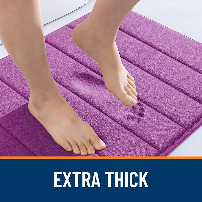 OLANLY Memory Foam Bath Mat 44x32, Super Soft Absorbent Bathroom Rugs, Quick Dry - Image 6