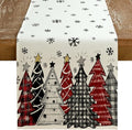 Christmas Table Runner 13x72 Inch, Xmas Tees Snowflakes Holiday Decorative by GEEORY