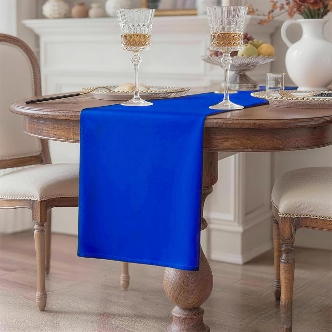 Royal Blue Table Runner Waterproof Washable Runners 108 Inches Long | Reusable - Image 2