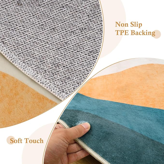 Mountain Round Rugs 8ft, Abstract Circle Rug - Image 4