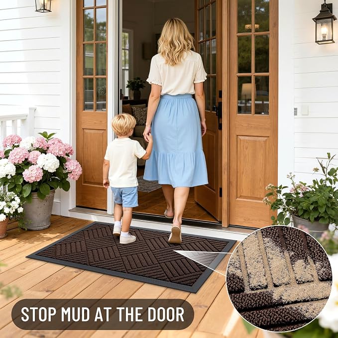 OLANLY Front Door Mat Outside Entrance 59x23, Heavy Duty Sturdy Natural Rubber - Image 6
