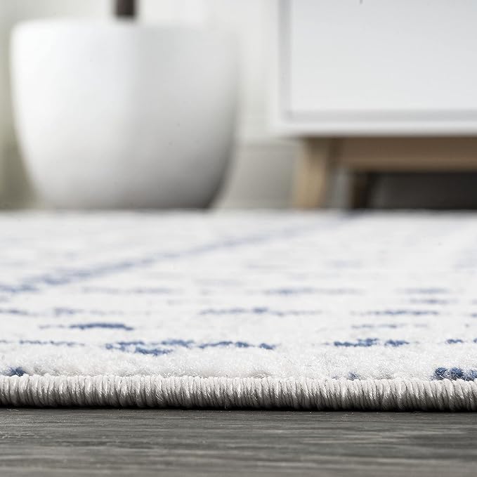 JONATHAN Y Boho Vintage Diamond Cream/Navy Indoor Area Rug 9X12 ft, Moroccan - Image 9
