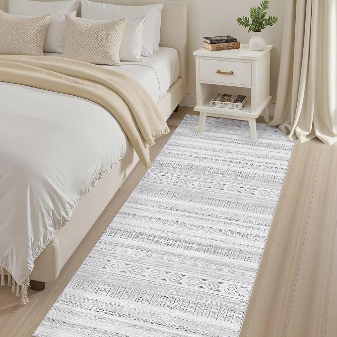 cotiled Hallway 2.6x10 Runner Rugs: Washable Boho Rugs - Image 3