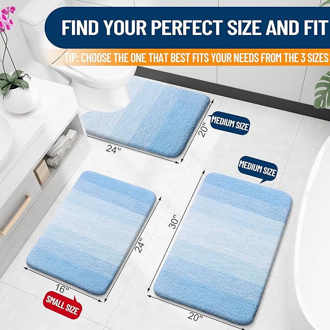 OLANLY Bathroom Runner Rugs Mat 70x24, Extra Soft Absorbent Microfiber Bath Rugs - Image 2